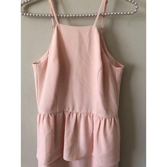 Gianni Bini Womens Size 2 Peach Peplum Dress Sleeveless - Picture 2 of 6